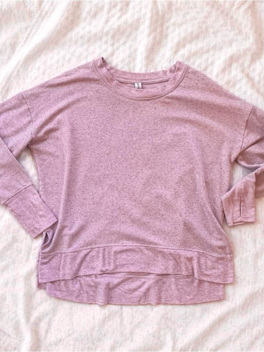 Athleta Soft Dusty Rose Hi-Low Sweatshirt Thumbholes Size L